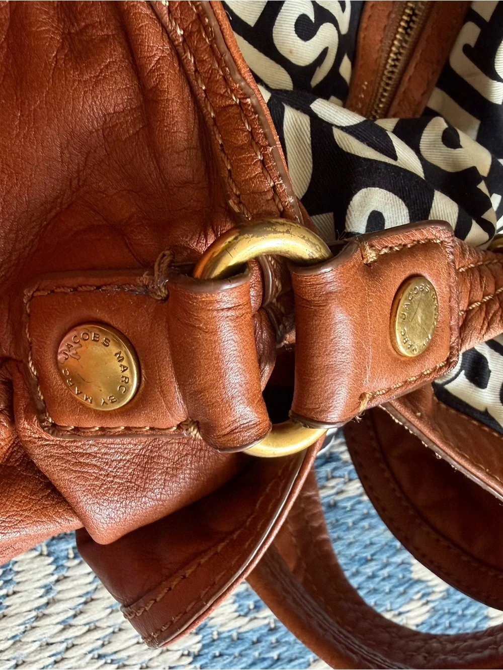 Marc by Marc Jacobs Cognac Brown Leather Crossbody Shoulder Bag